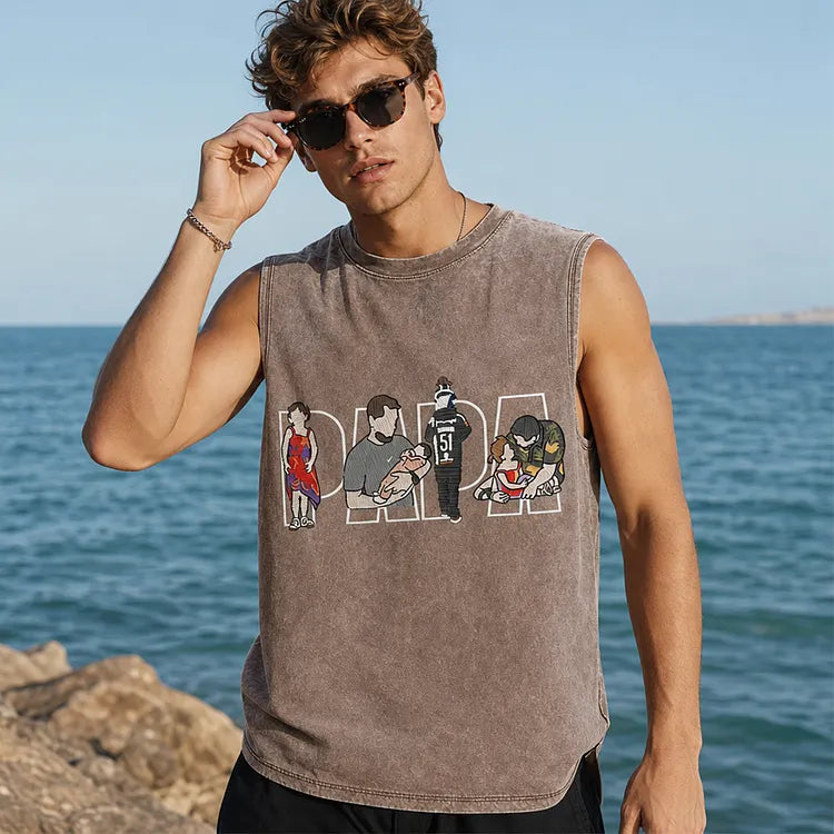 custom-photo-portrait-embroidered-vintage-washed-tank-top-personalized-fathers-day-gift