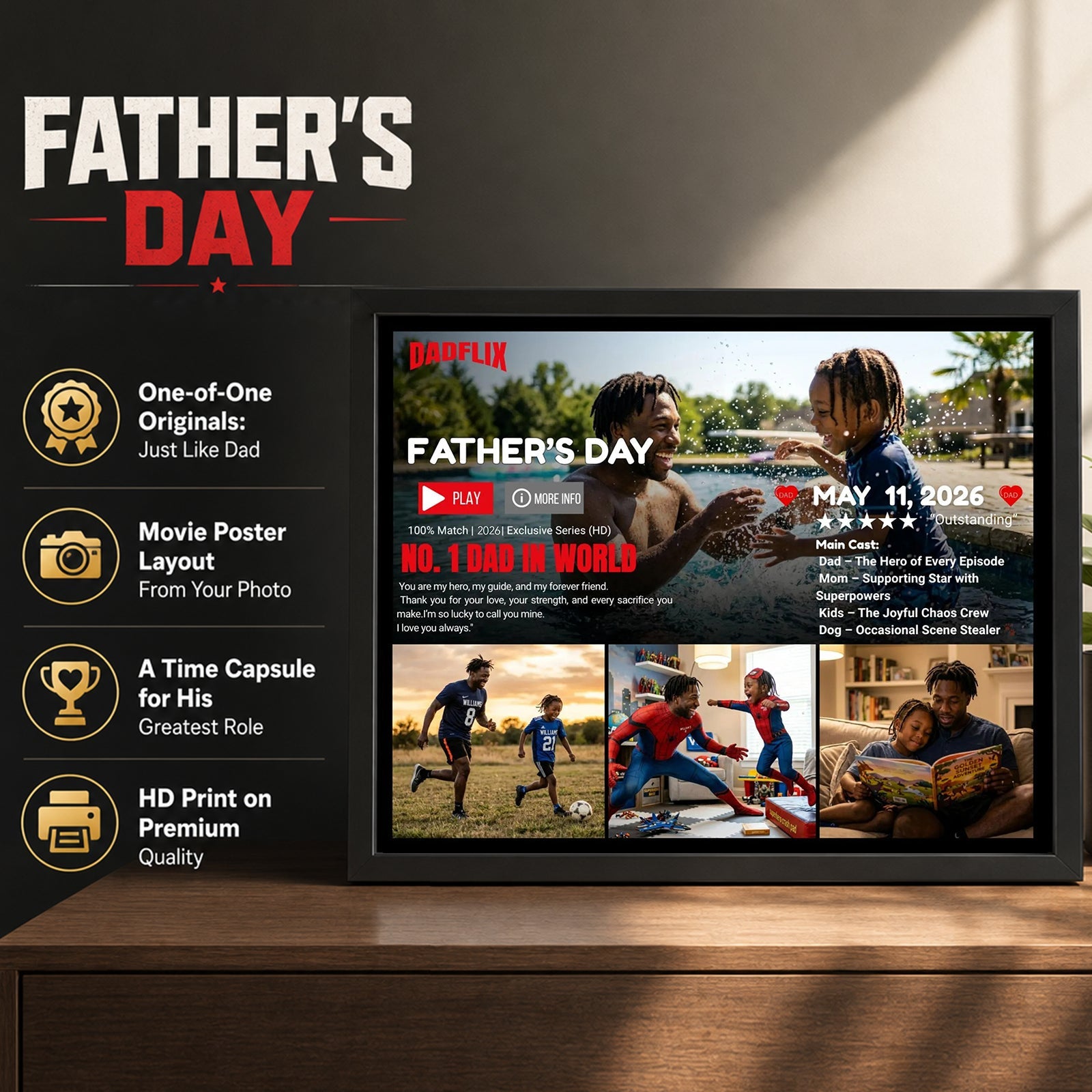 custom-dadflix-fathers-day-poster-personalized-no-1-dad-in-world-movie-style-photo-frame-gift-customizable-family-photo-collage