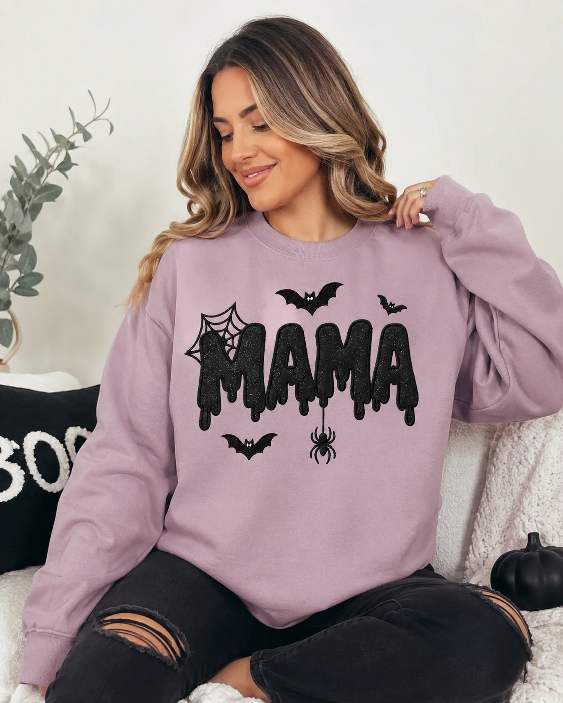 custom-spooky-mama-sweatshirt-glitter-drip-mama-embroidered-crewneck-halloween-mom-gift