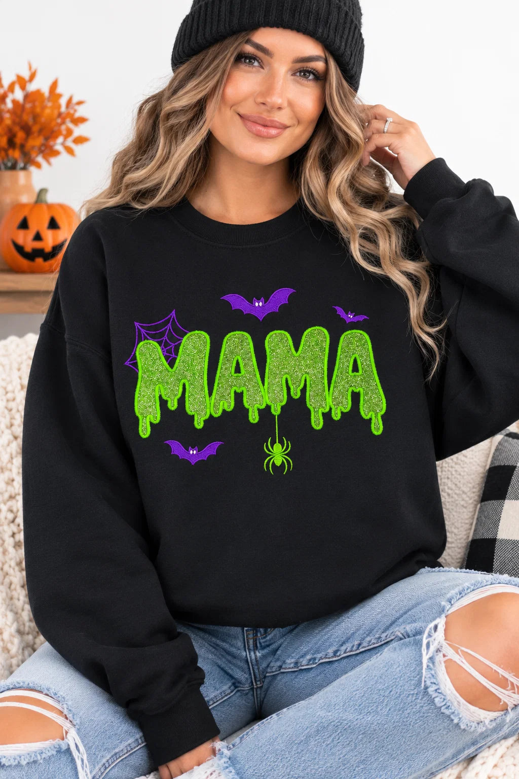 custom-spooky-mama-sweatshirt-glitter-drip-mama-embroidered-crewneck-halloween-mom-gift