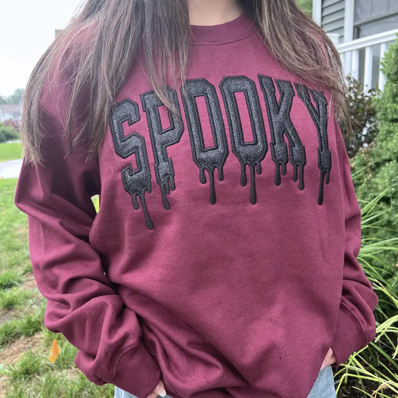 custom-spooky-embroidered-sweatshirt-drippy-glitter-halloween-sweatshirt