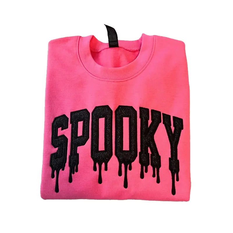 custom-spooky-embroidered-sweatshirt-drippy-glitter-halloween-sweatshirt
