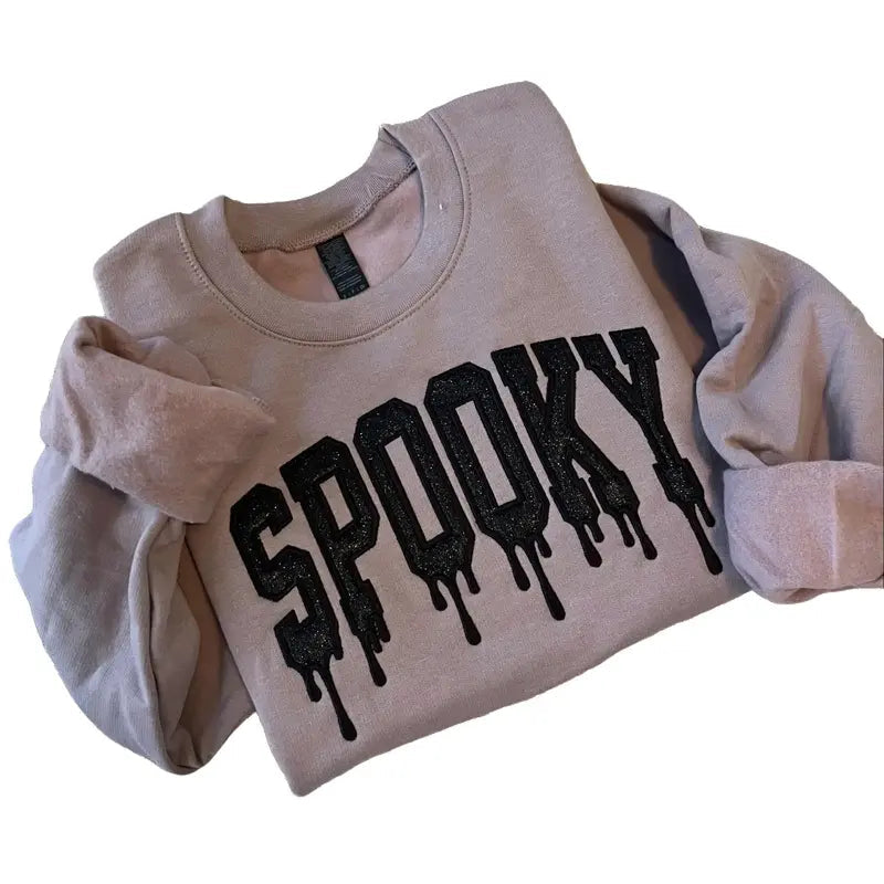 custom-spooky-embroidered-sweatshirt-drippy-glitter-halloween-sweatshirt