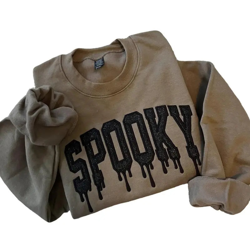 custom-spooky-embroidered-sweatshirt-drippy-glitter-halloween-sweatshirt