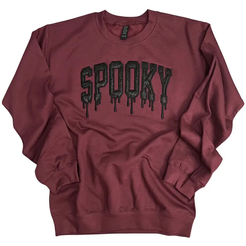 custom-spooky-embroidered-sweatshirt-drippy-glitter-halloween-sweatshirt