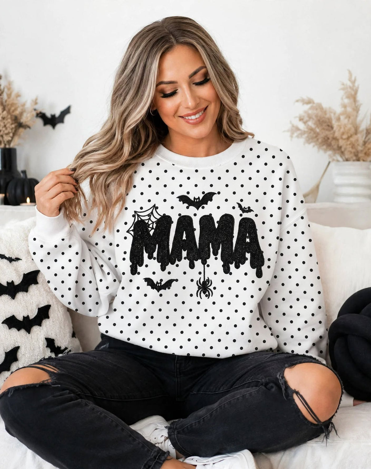 personalized-halloween-mama-glitter-embroidered-polka-dot-sweatshirt