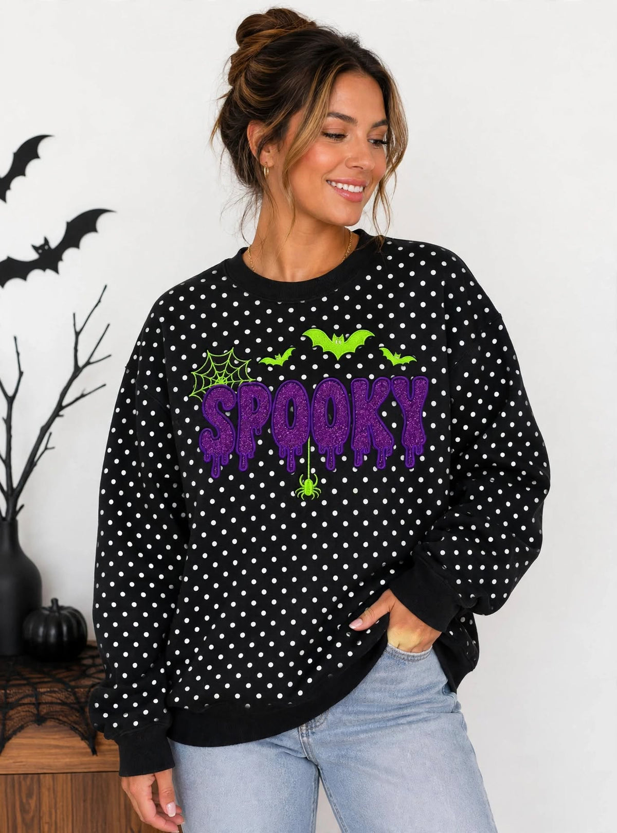 personalized-halloween-mama-glitter-embroidered-polka-dot-sweatshirt