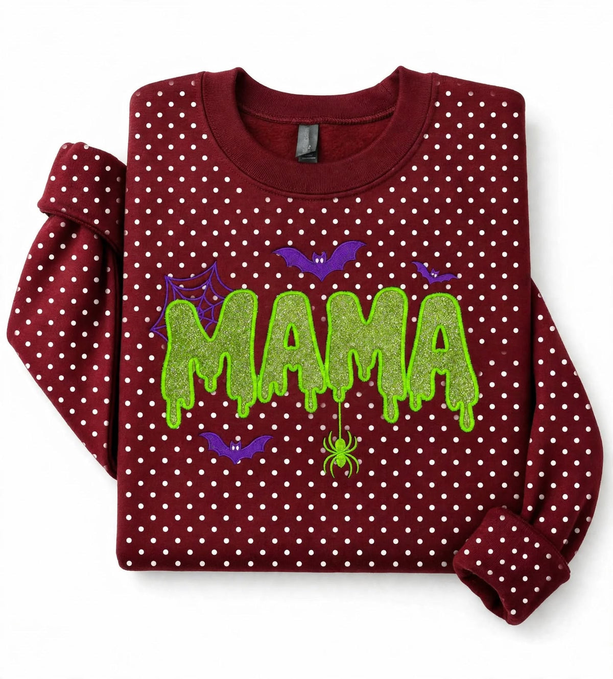 personalized-halloween-mama-glitter-embroidered-polka-dot-sweatshirt
