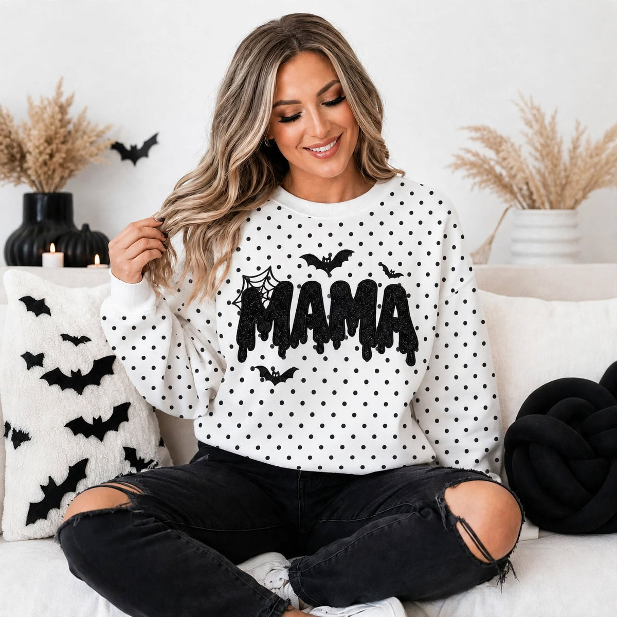 personalized-halloween-mama-glitter-embroidered-polka-dot-sweatshirt
