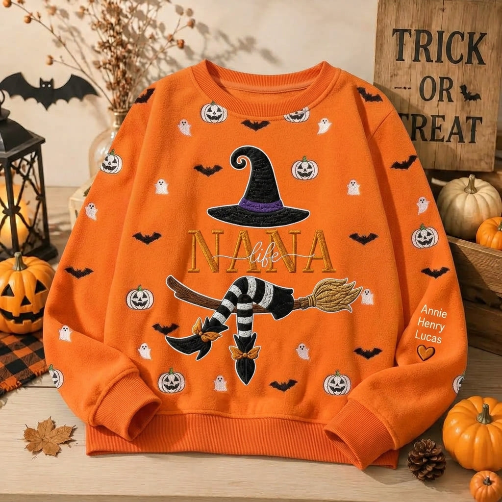 custom-name-gingham-witch-embroidery-pumpkin-ghost-pattern-sweatshirt-personalized-halloween-pullover