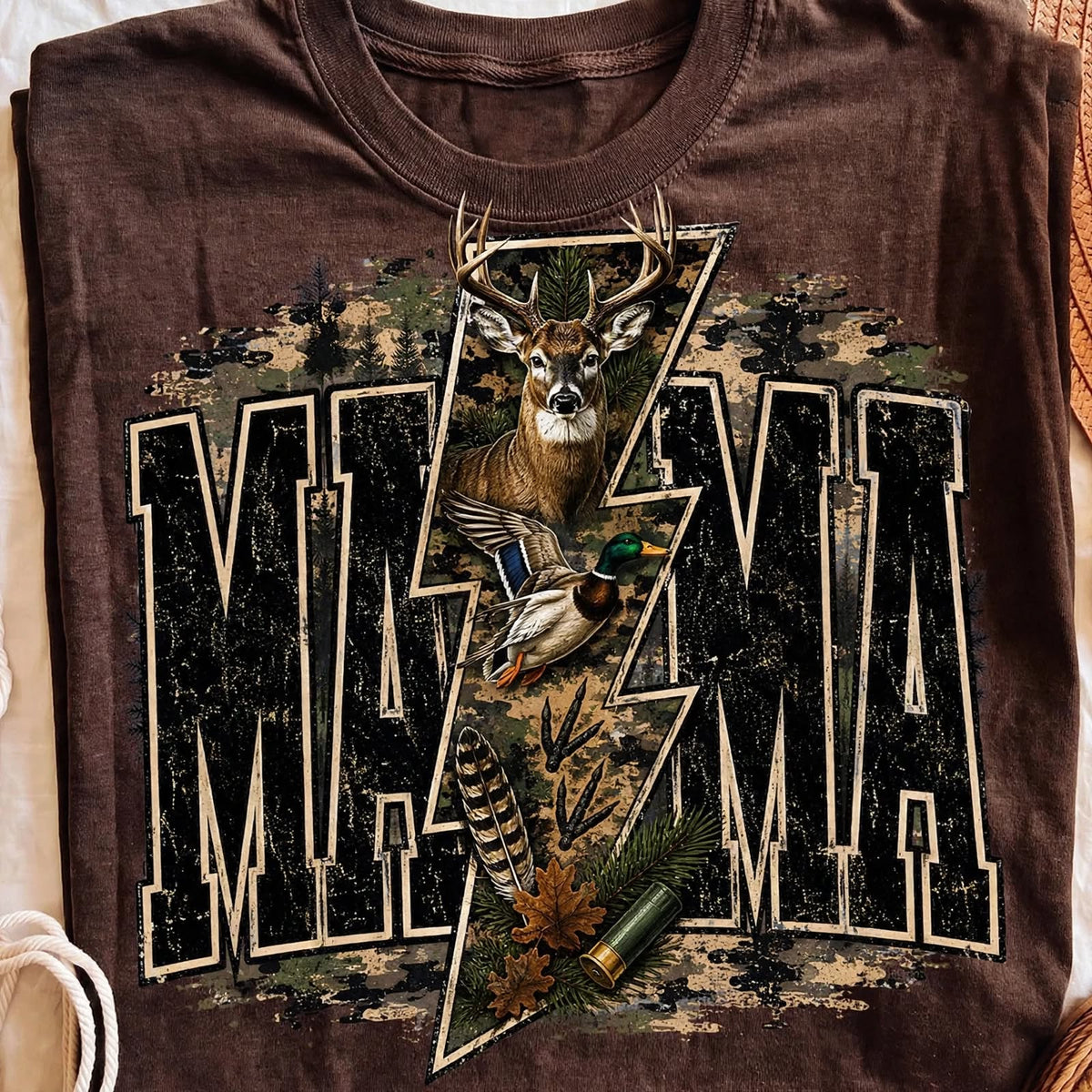 custom-hunting-mama-vintage-deer-and-duck-sweatshirt-graphic-pullover