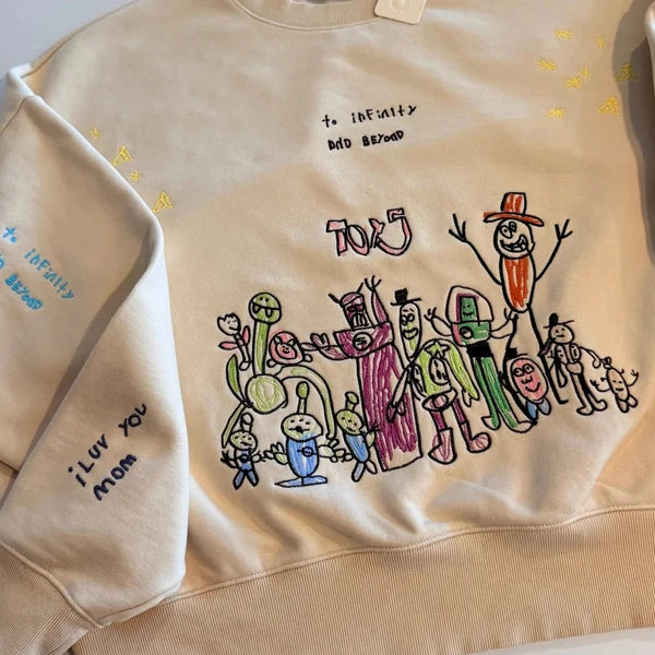 custom-handwriting-kids-drawing-full-color-embroidered-sweatshirt-personalized-child-artwork-keepsake-gift