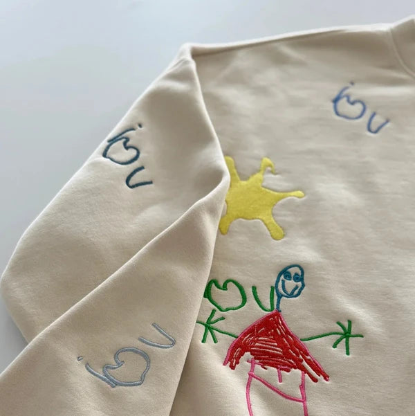 custom-handwriting-kids-drawing-full-color-embroidered-sweatshirt-personalized-child-artwork-keepsake-gift