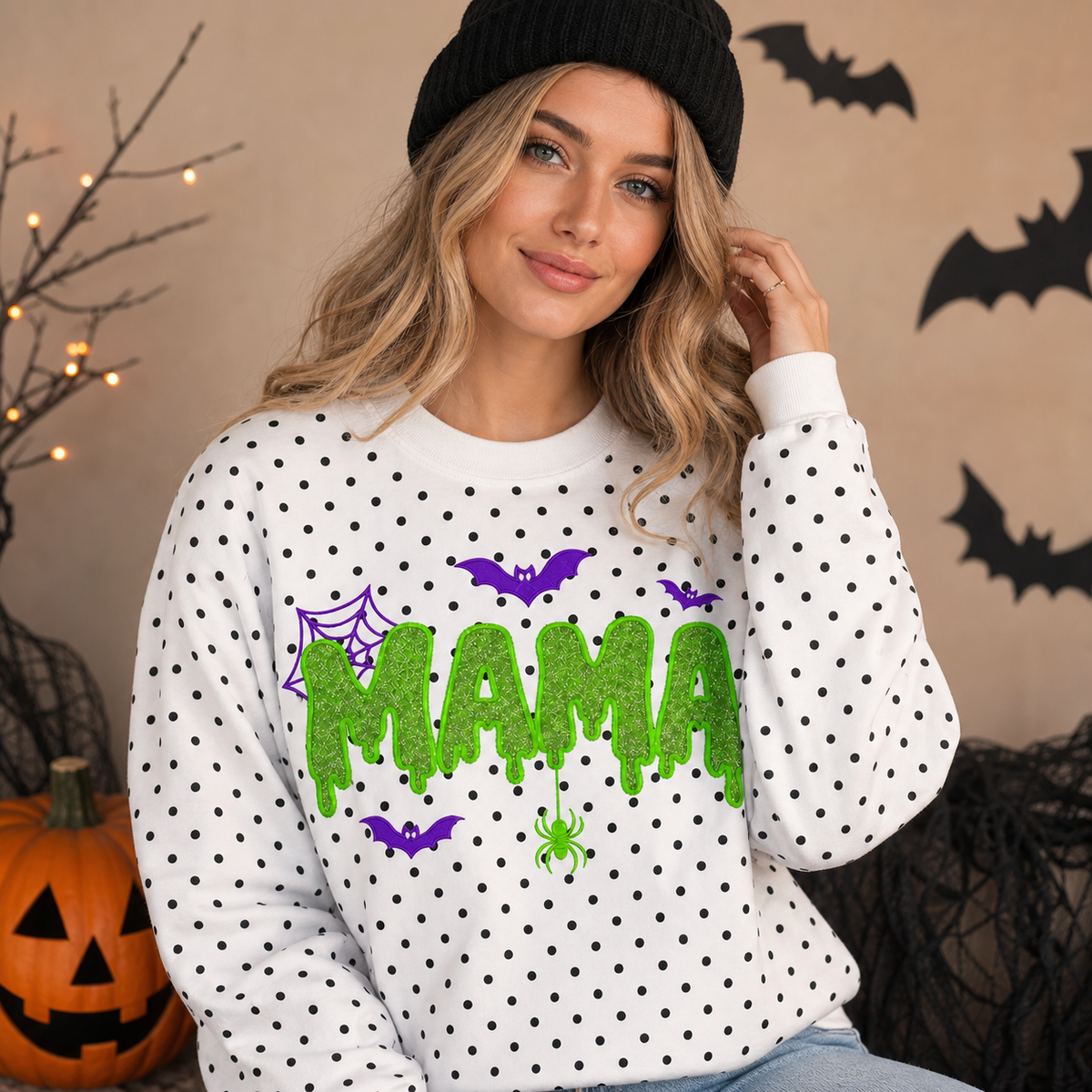personalized-halloween-mama-glitter-embroidered-polka-dot-sweatshirt