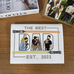 Custom "The Best Dad" Lightsaber with Name & Est. Year Photo Embroidered Sweatshirt | Father's Day Gift