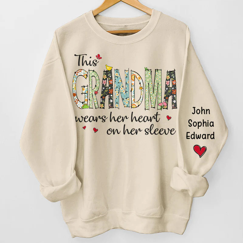 grandma-wears-her-heart-on-her-sleeve-family-personalized-custom-sweatshirt-gift-for-grandma-mom
