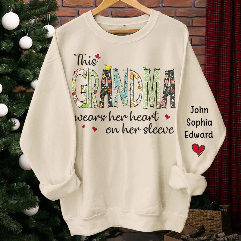 grandma-wears-her-heart-on-her-sleeve-family-personalized-custom-sweatshirt-gift-for-grandma-mom