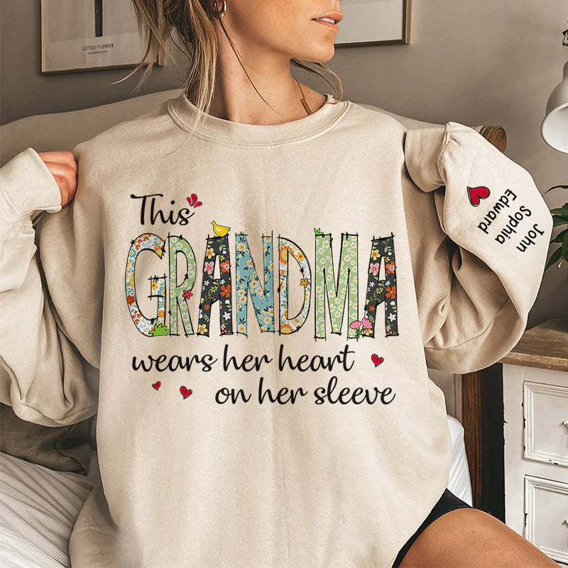 grandma-wears-her-heart-on-her-sleeve-family-personalized-custom-sweatshirt-gift-for-grandma-mom