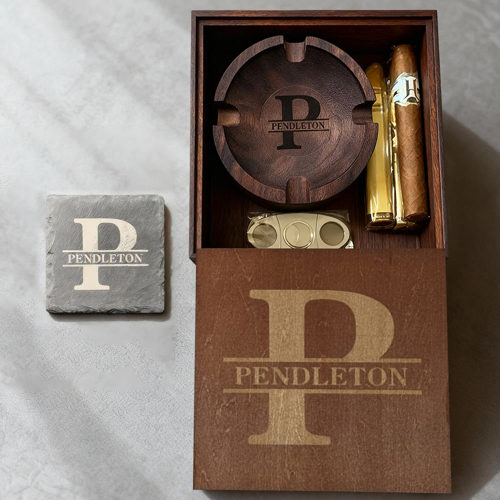 personalized-name-walnut-cigar-ash-tray-setwithout-cigar