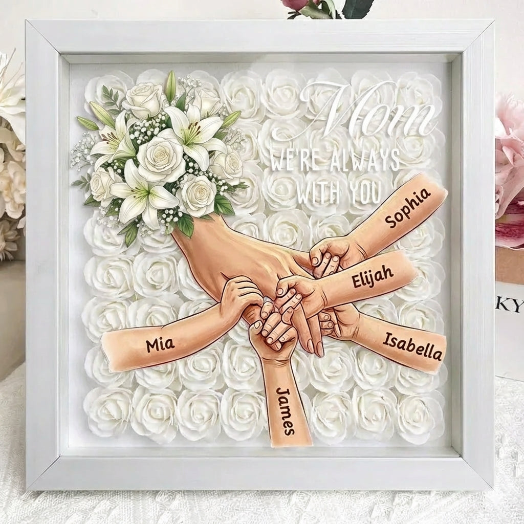 were-always-with-you-white-lily-white-rose-personalized-mom-holding-hands-memorial-shadow-box-mothers-day-remembrance-frame-in-loving-memory-gift