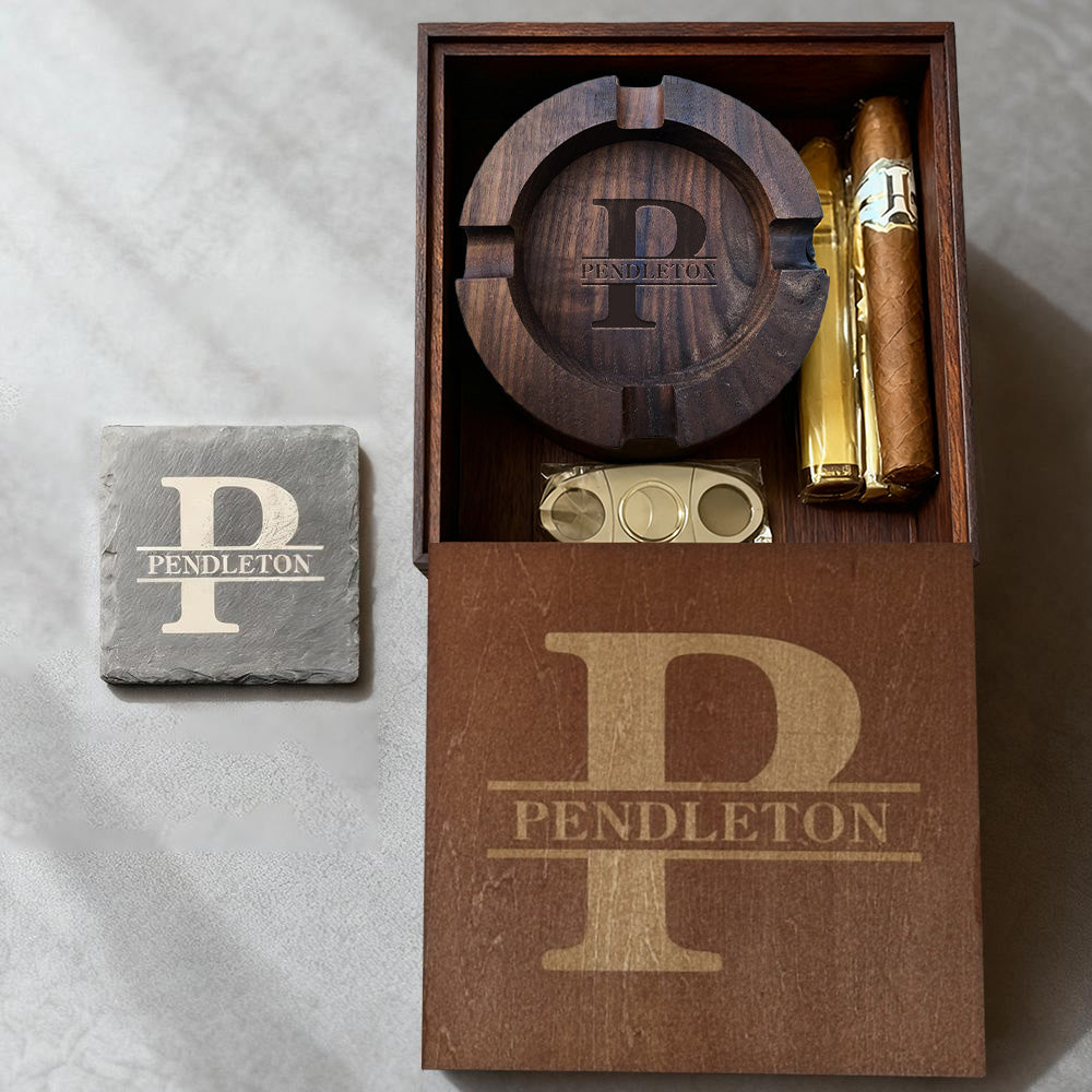 personalized-name-walnut-cigar-ash-tray-setwithout-cigar