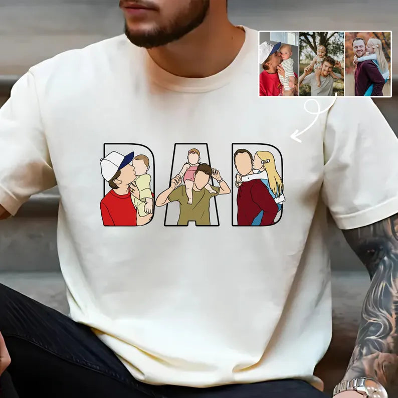 personalized-dad-shirt-personalized-portrait-gift-for-dad-dad-portrait-line-art-shirt-fathers-day-gifts-from-wife-fathers-day-t-shirt