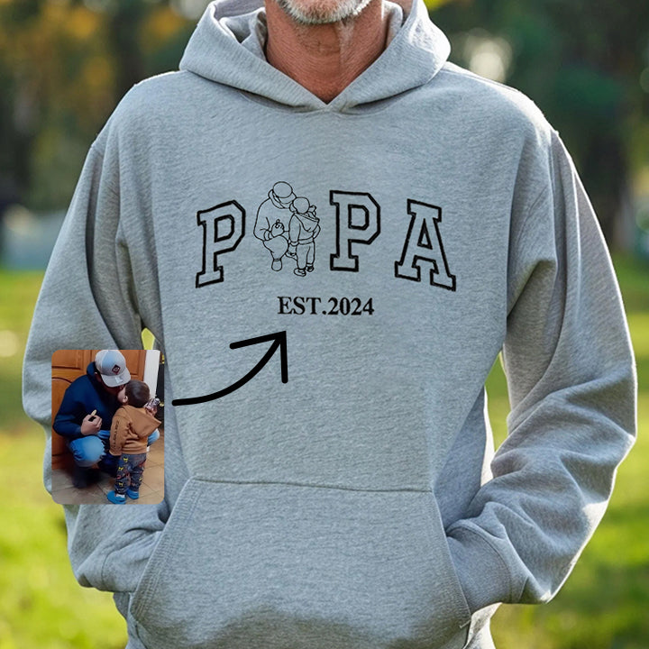 a-papa-t-shirt-with-a-photo-and-a-sweatshirt-separately-embroidered-with-the-portraits-of-the-father-and-the-child