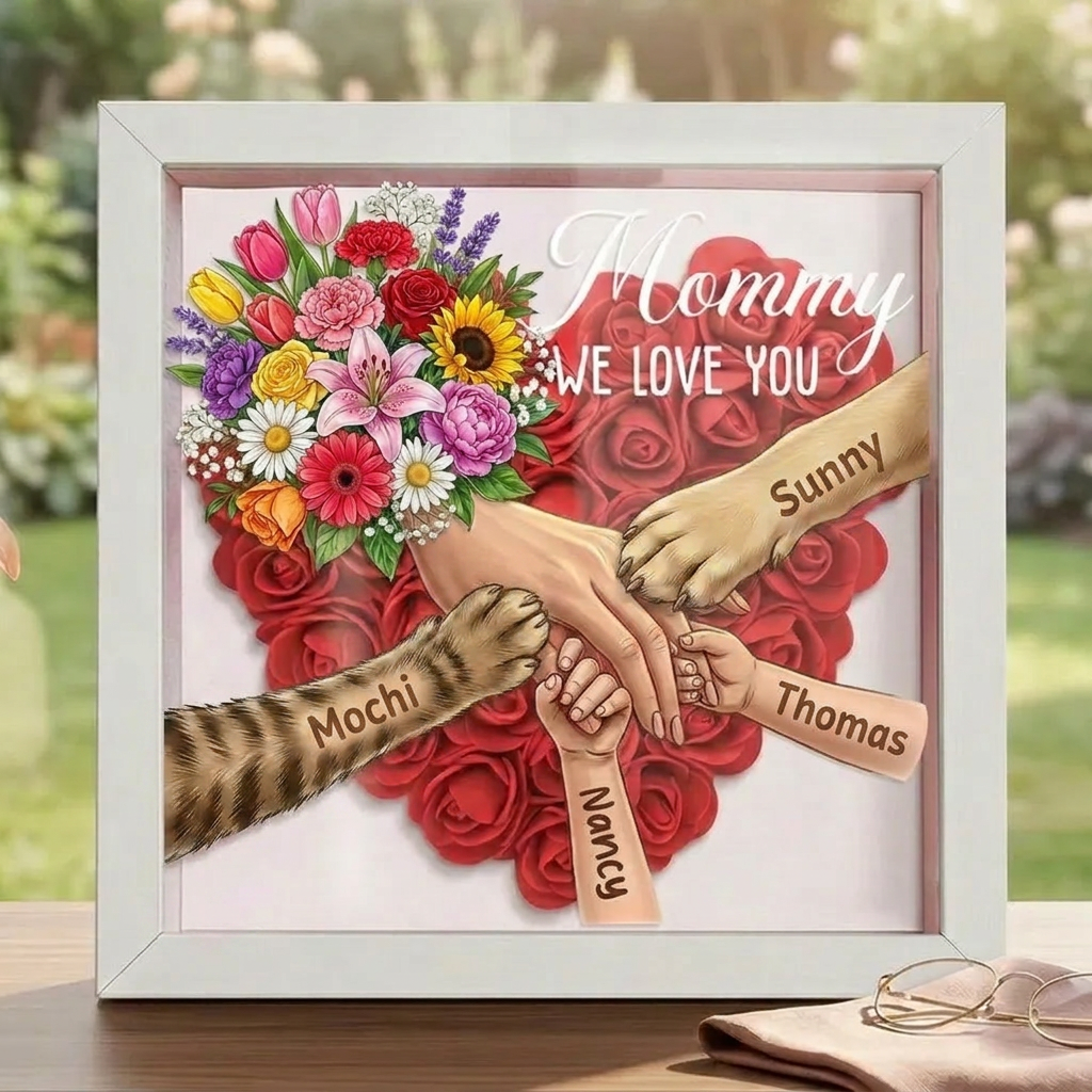 mixed-bouquet-personalized-pet-paw-human-hand-holding-shadow-box-mothers-day-remembrance-frame-in-loving-memory-gift