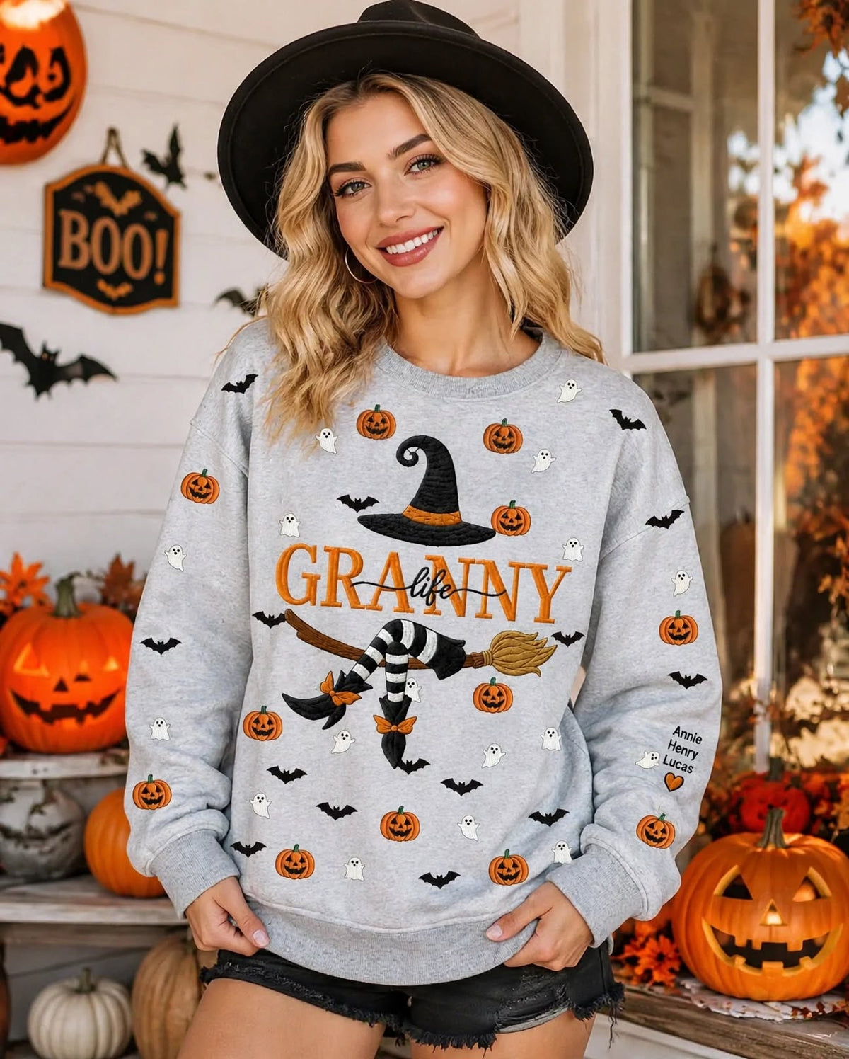 custom-name-gingham-witch-embroidery-pumpkin-ghost-pattern-sweatshirt-personalized-halloween-pullover