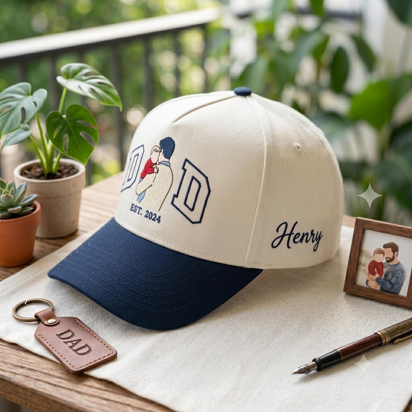 personalized-dad-trucker-hat-family-portrait-embroidery-custom-dad-photo-hat-gift-for-dad