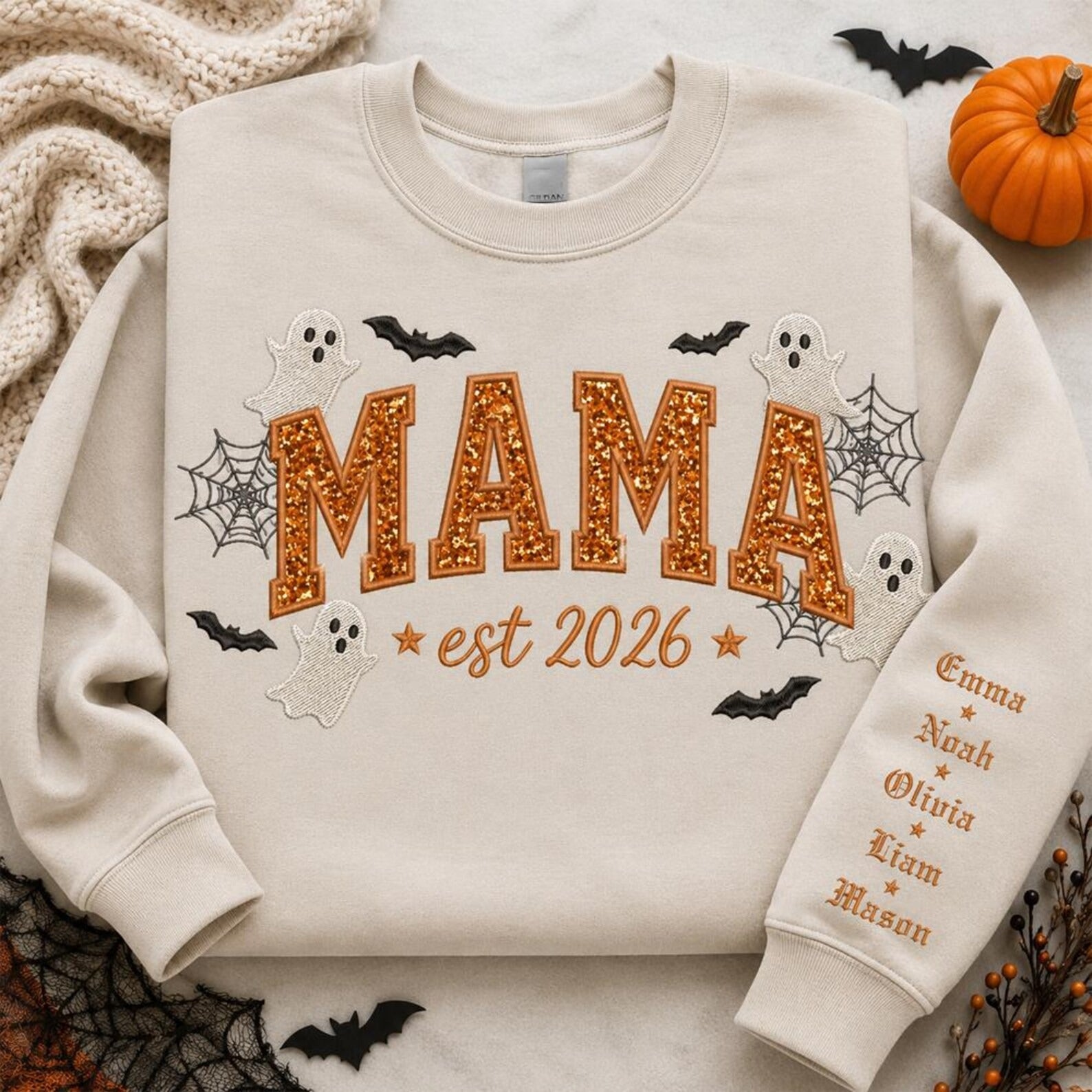 custom-glitter-mama-sweatshirt-personalized-embroidered-halloween-ghost-family-crewneck