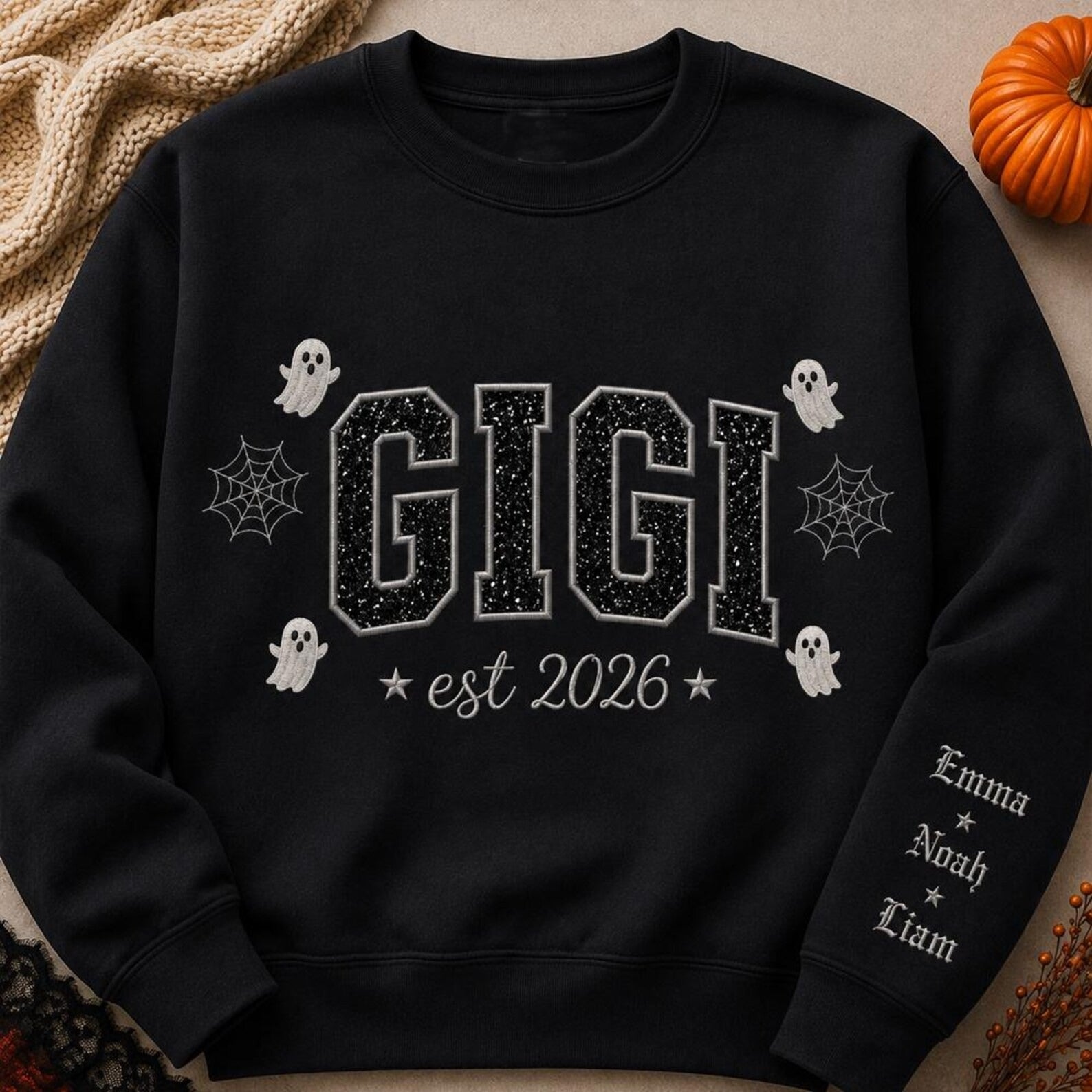 custom-glitter-mama-sweatshirt-personalized-embroidered-halloween-ghost-family-crewneck