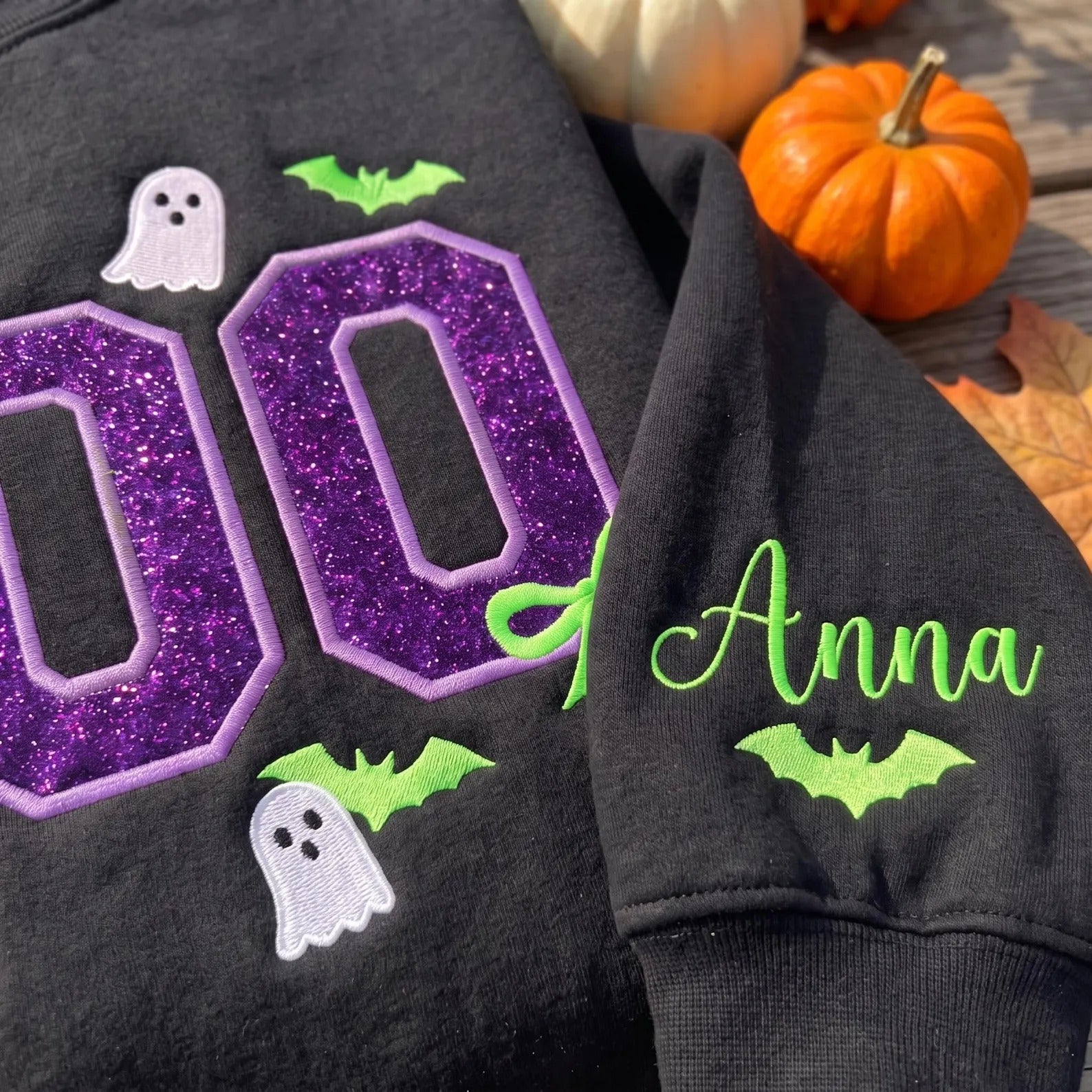 personalized-boo-glitter-applique-halloween-sweatshirt-custom-name-on-sleeve-ghost-crewneck