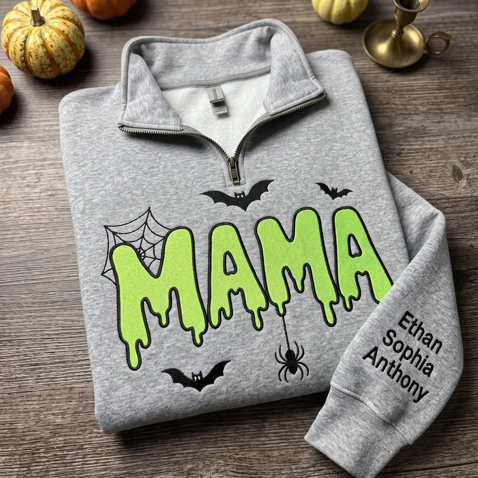 personalized-halloween-mama-embroidery-sweatshirt-custom-name-embroidery-quarter-zip-sweater
