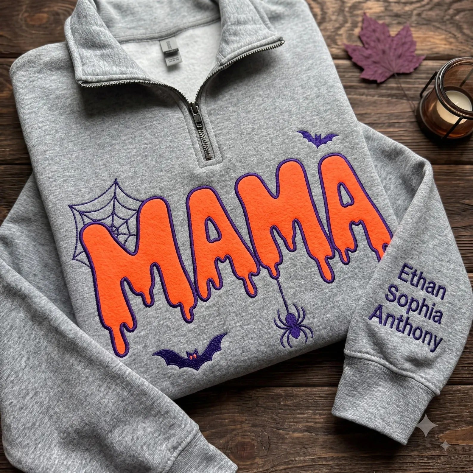 personalized-halloween-mama-embroidery-sweatshirt-custom-name-embroidery-quarter-zip-sweater