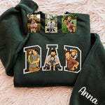 Custom Photo Portrait Embroidery Sweatshirt T-shirt Father's Day- Gift For Dad