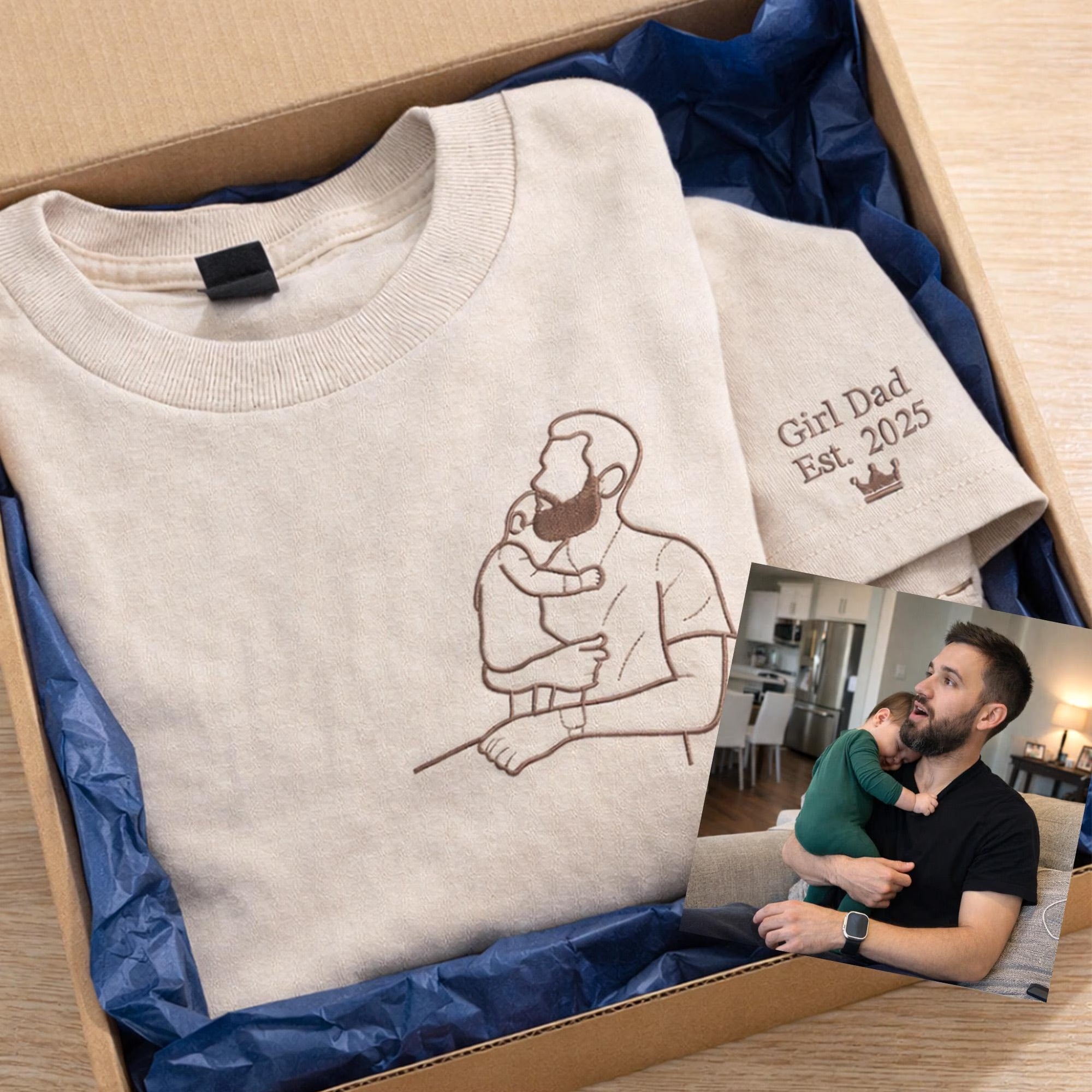custom-dad-photo-shirt-embroidered-dad-kids-portrait-personalized-fathers-day-gift