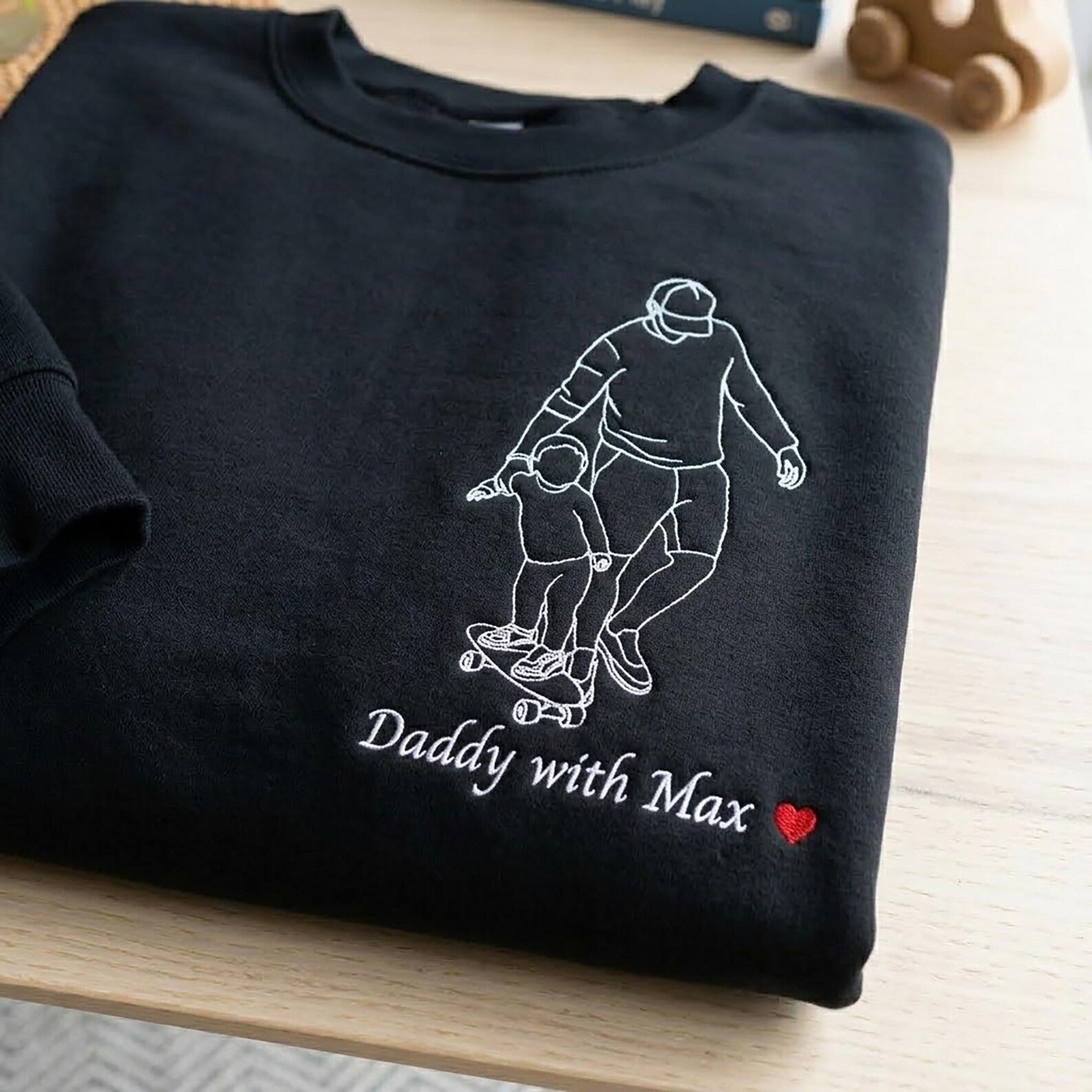 custom-dad-portrait-outline-embroidered-tee-personalized-sweatshirt-with-kids-names-fathers-day-grandpa-gift