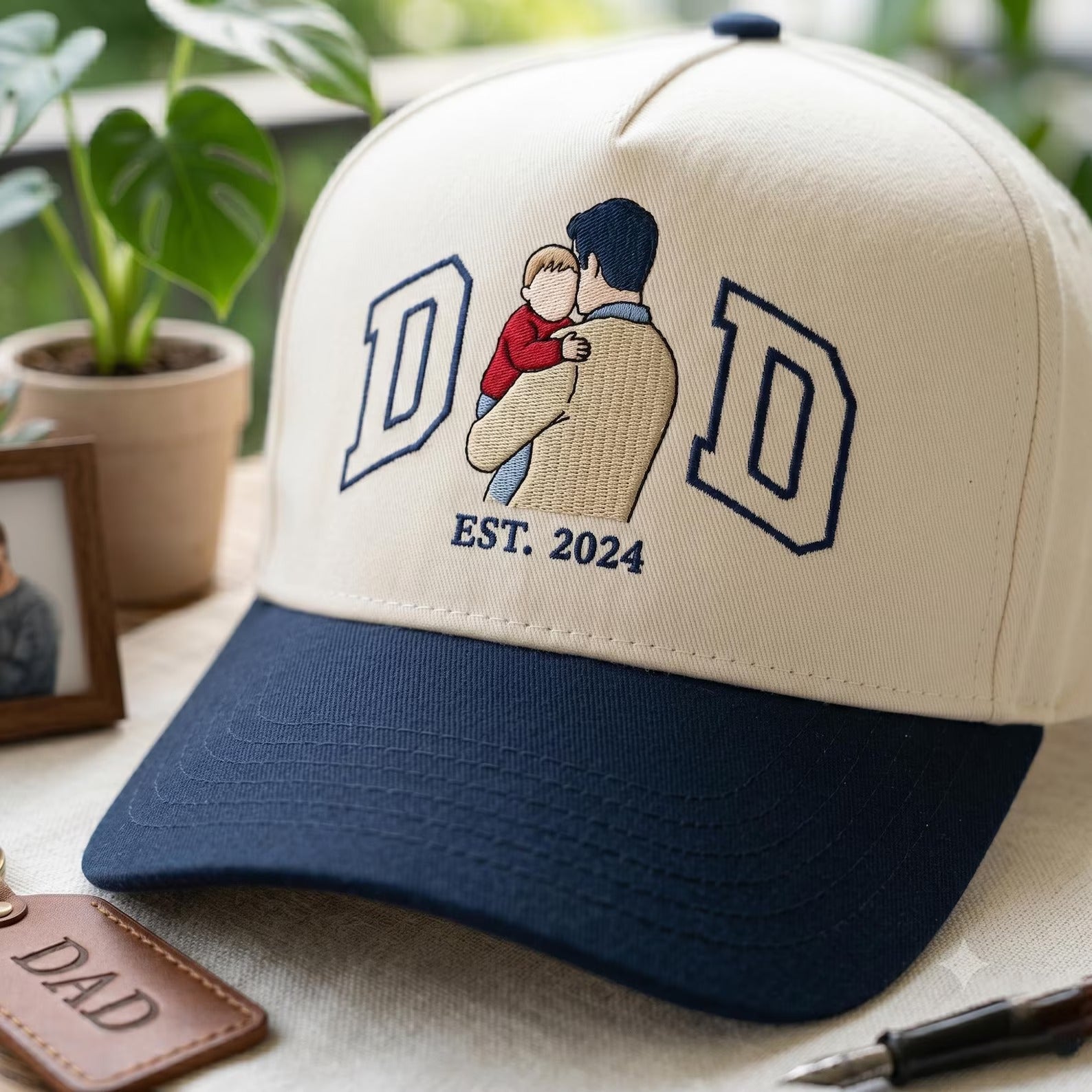 personalized-dad-trucker-hat-family-portrait-embroidery-custom-dad-photo-hat-gift-for-dad