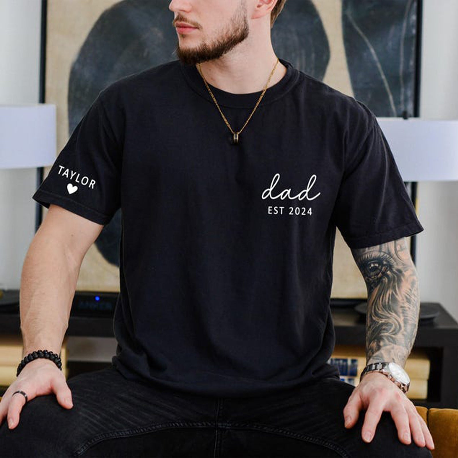custom-dad-est-year-t-shirt-with-names-on-sleeve-fathers-day-gift