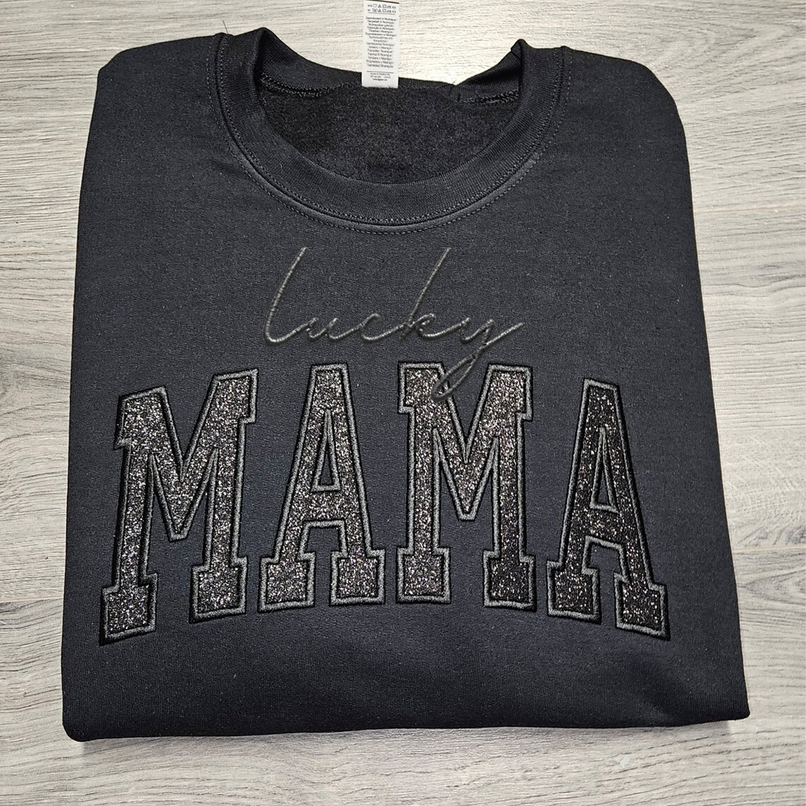custom-glitter-embroidered-lucky-mama-sweatshirt-mothers-day-gift