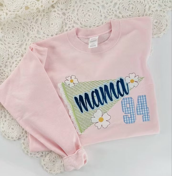 custom-mama-pennant-sweatshirt-personalized-floral-number-patch-design
